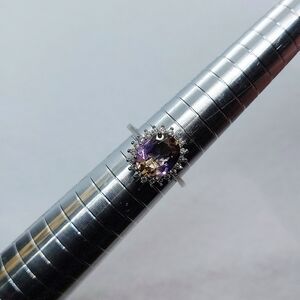 4.8ct Ametrie Halo Ring In Sterling Silver